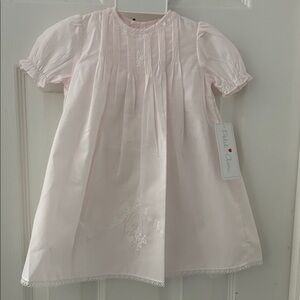 Petit Ami 3M Pale Pink hand embroidered (white) layette daygown church southern